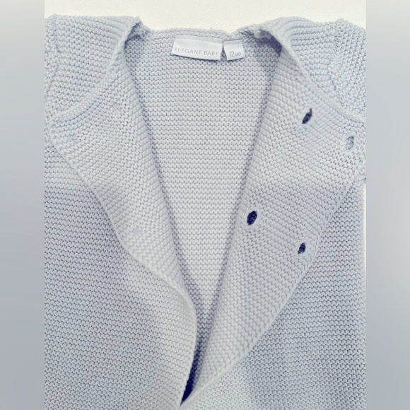 SOFIA & FINN PALE BLUE KNIT BABY CARDIGAN - Picture 7 of 7